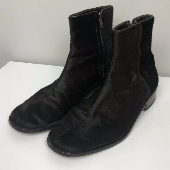 Gucci Brown Pony Hair Ankle Booties Rare Vintage - Picture 1 of 8